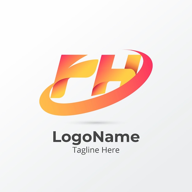Gradient ph or hp  logo template