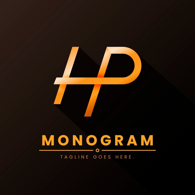 그라데이션 ph 또는 hp 로고 템플릿