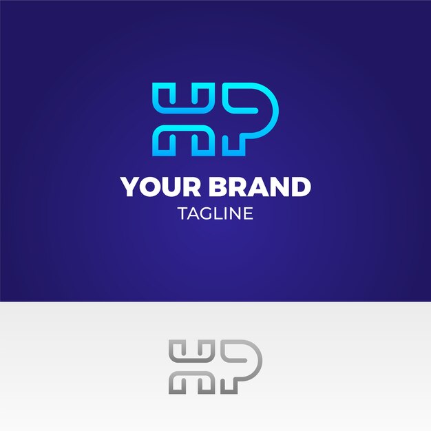 그라데이션 ph 또는 hp 로고 템플릿