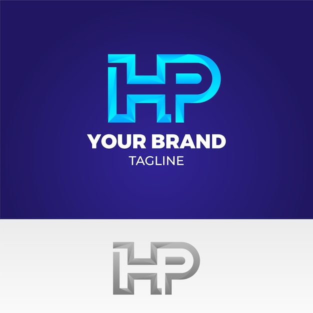 그라데이션 ph 또는 hp 로고 템플릿