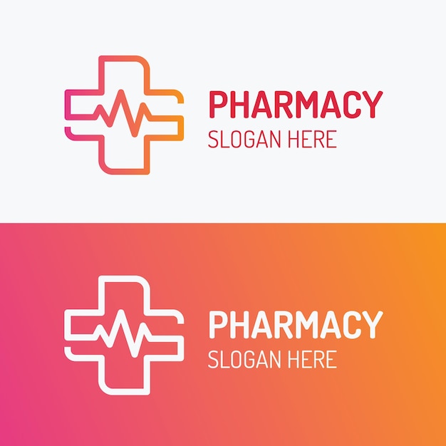 Free vector gradient pharmacy logo template