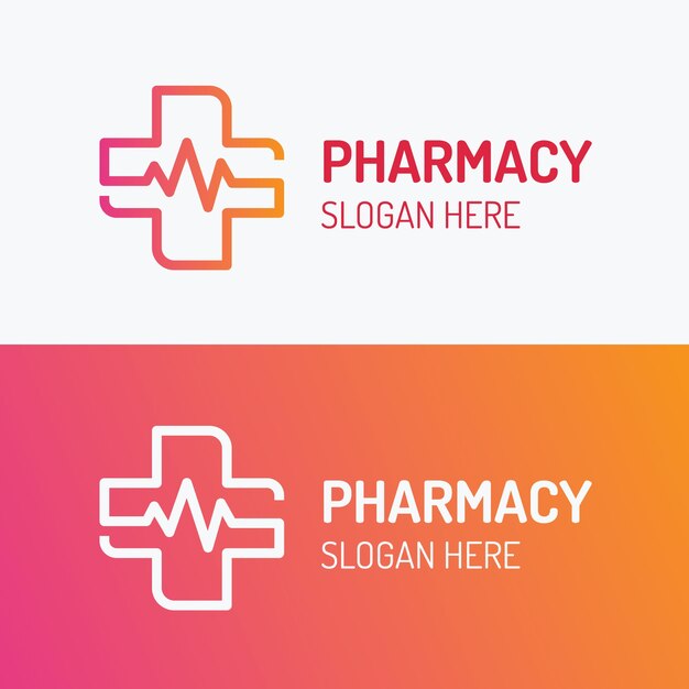 Шаблон логотипа аптеки градиент
