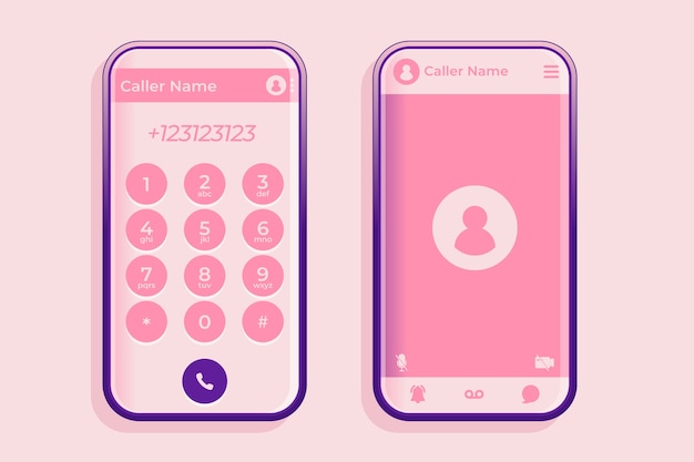 Free vector gradient phone call screen interface illustration