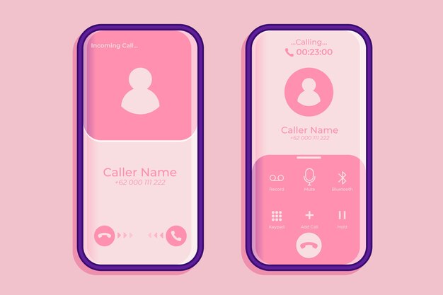 Free vector gradient phone call screen interface illustration