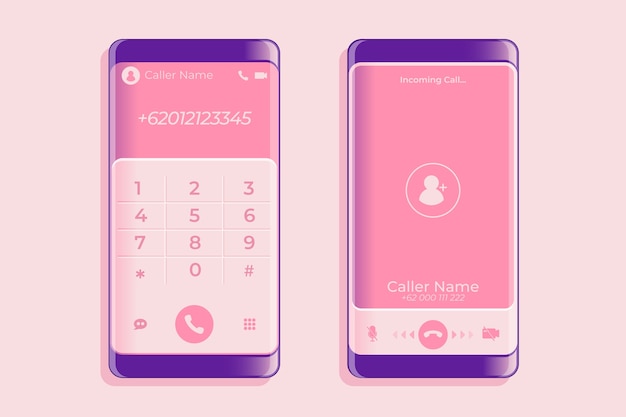 Free vector gradient phone call screen interface illustration