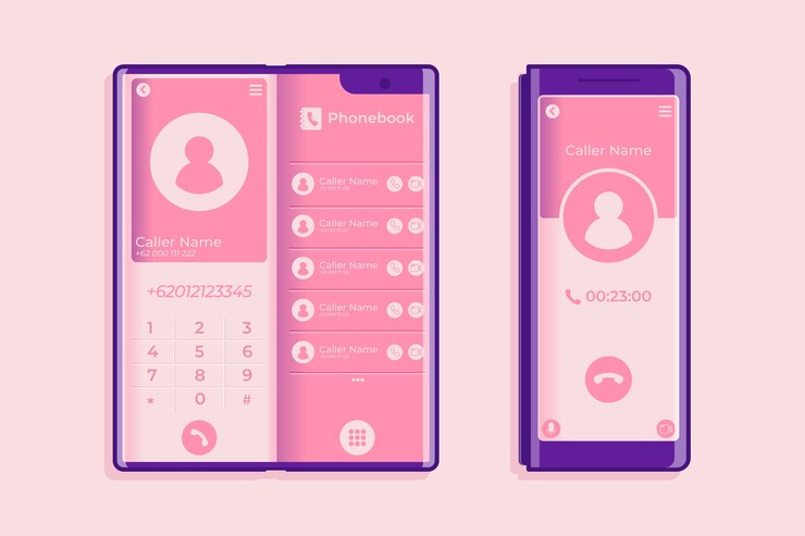 Free Vector gradient phone call screen interface illustration