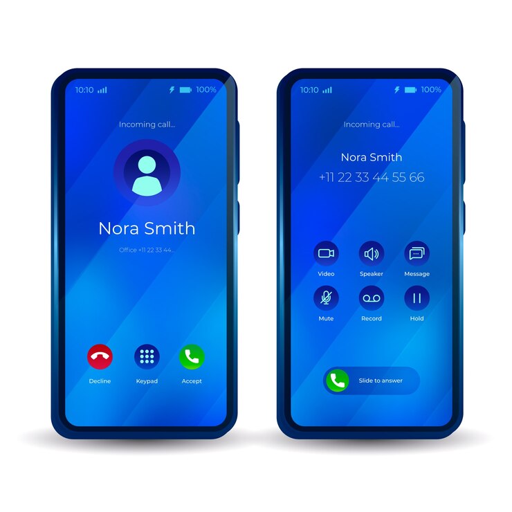 Free Vector gradient phone call screen interface illustration