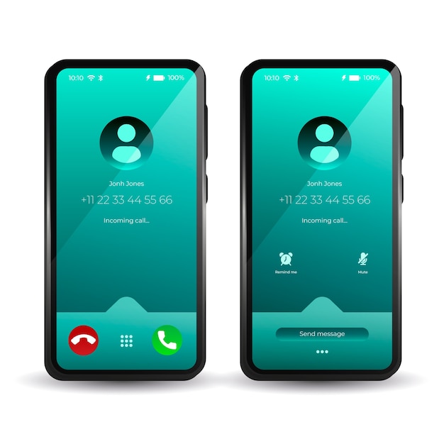 Gradient phone call screen interface illustration