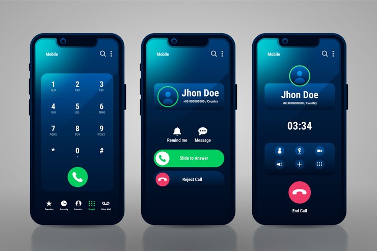 Free Vector gradient phone call screen interface illustration
