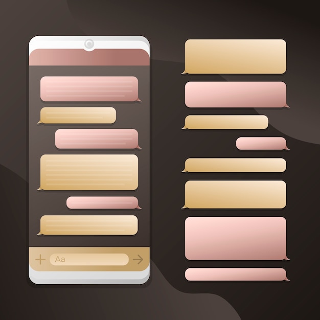 Gradient phone text bubble collection