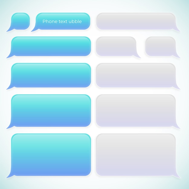 Free vector gradient phone text bubble collection