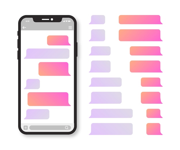 Free vector gradient phone text bubble collection