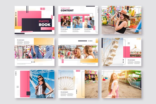 Gradient photobook template design