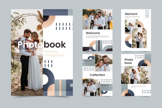 Free vector gradient photobook template design