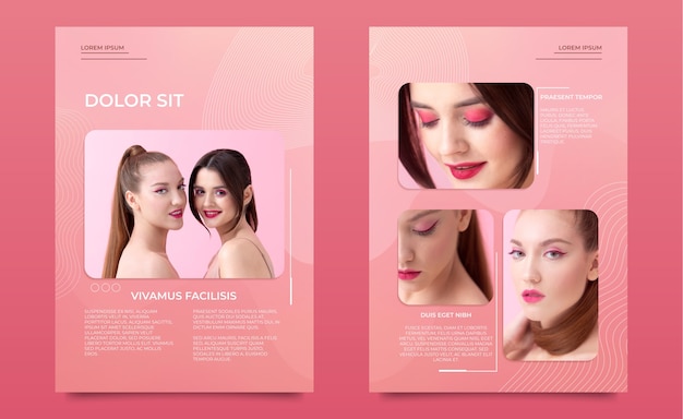 Free vector gradient photobook template design