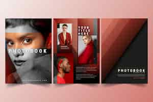 Free vector gradient photobook template design