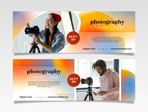 Gradient photography horizontal banner