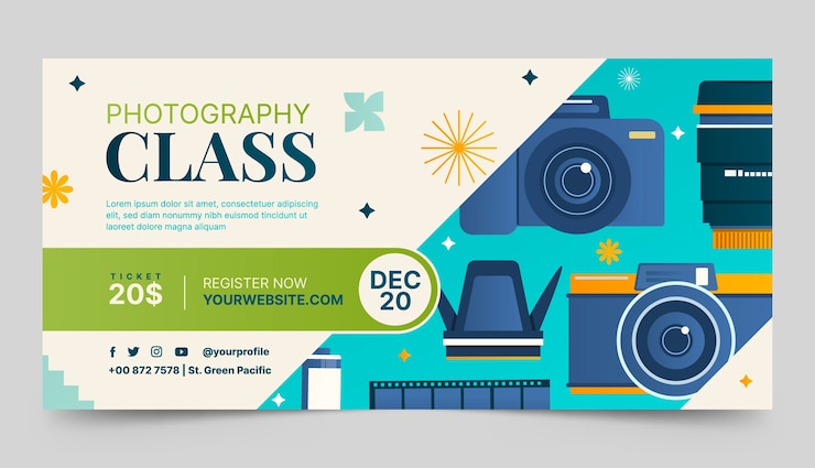Free Vector gradient  photography template design