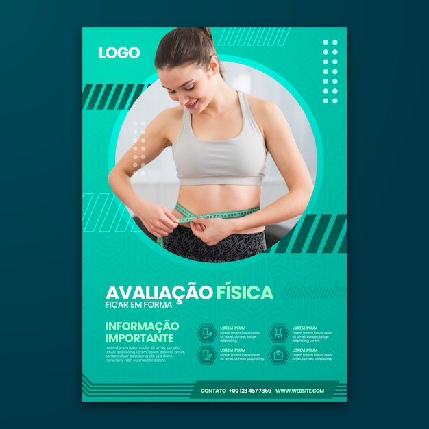 Free vector gradient physical assessment poster template