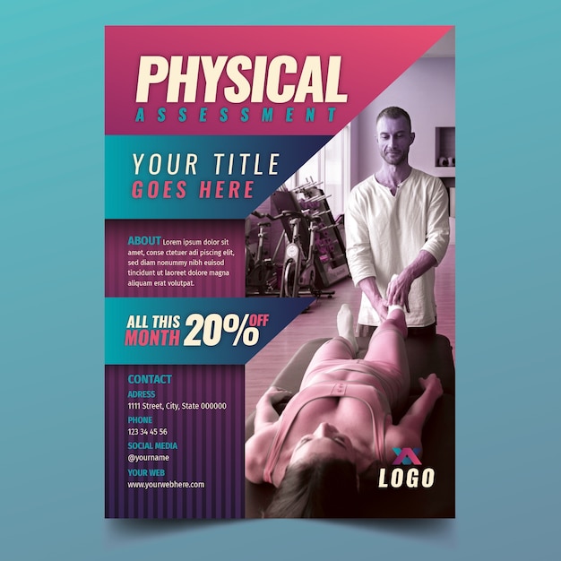 Gradient physical assessment poster template