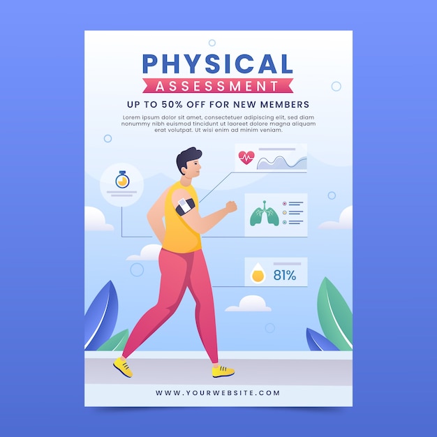 Free vector gradient physical assessment poster