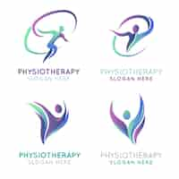 Free vector gradient physiotherapy logo collection