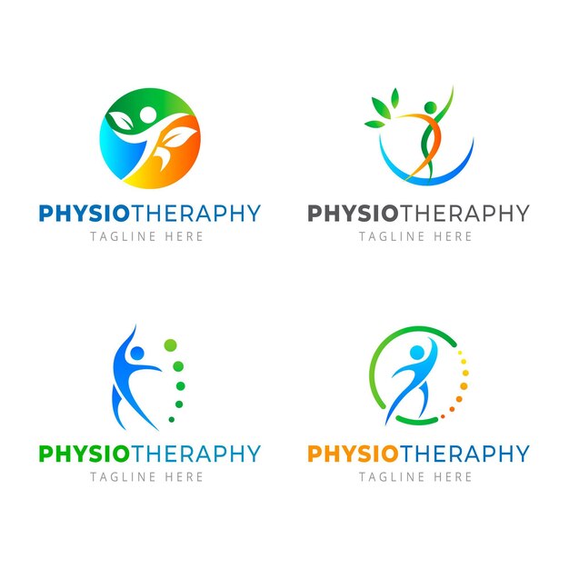 Gradient physiotherapy logo set