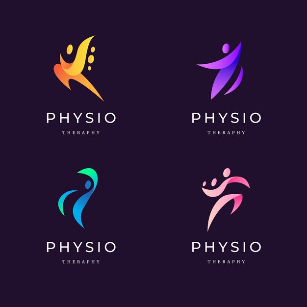 Gradient physiotherapy logo set