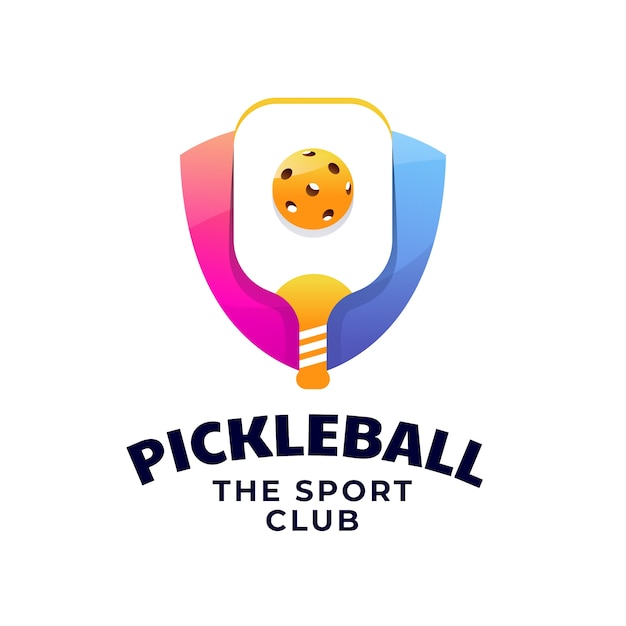 Gradient pickleball logo design template