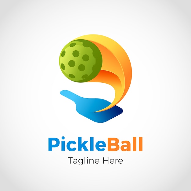 Gradient pickleball logo template