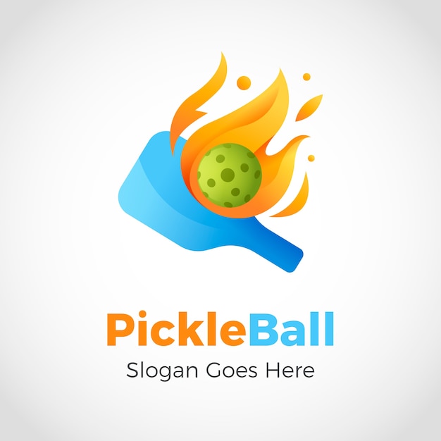 Free vector gradient pickleball logo template