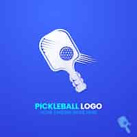 Vettore gratuito modello di logo pickleball sfumato