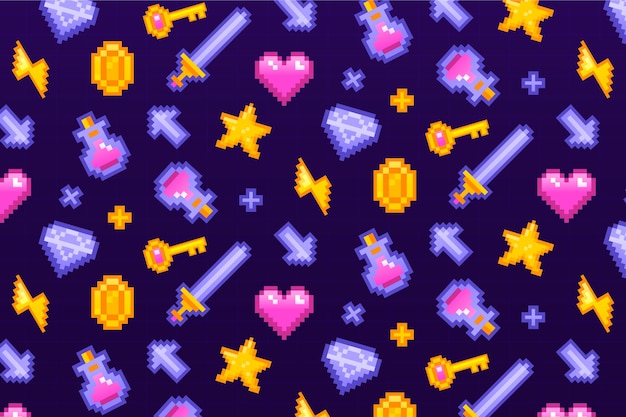 Free vector gradient pixel pattern illustration