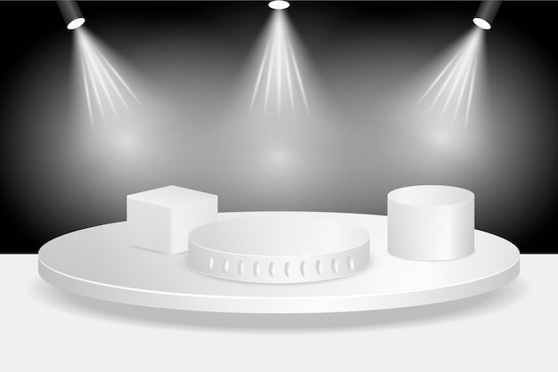 Gradient podium design in 3d rendering