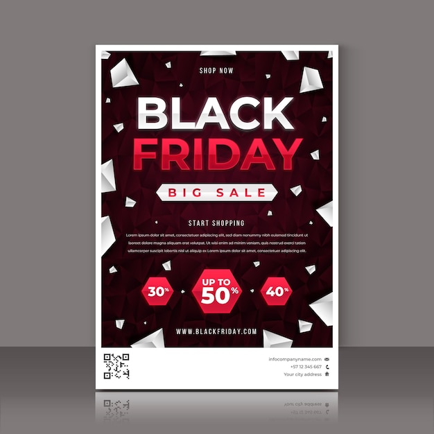 Gradient polygonal black friday vertical poster template