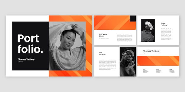 Free vector gradient portfolio template