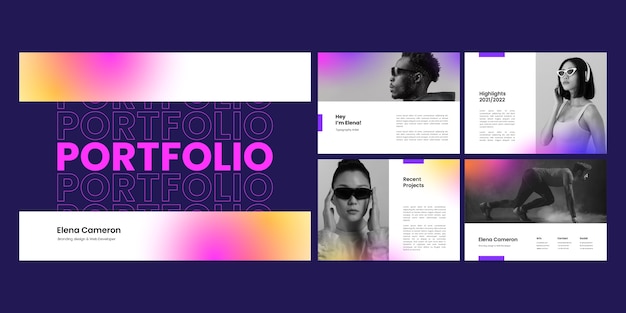 Free vector gradient portfolio template