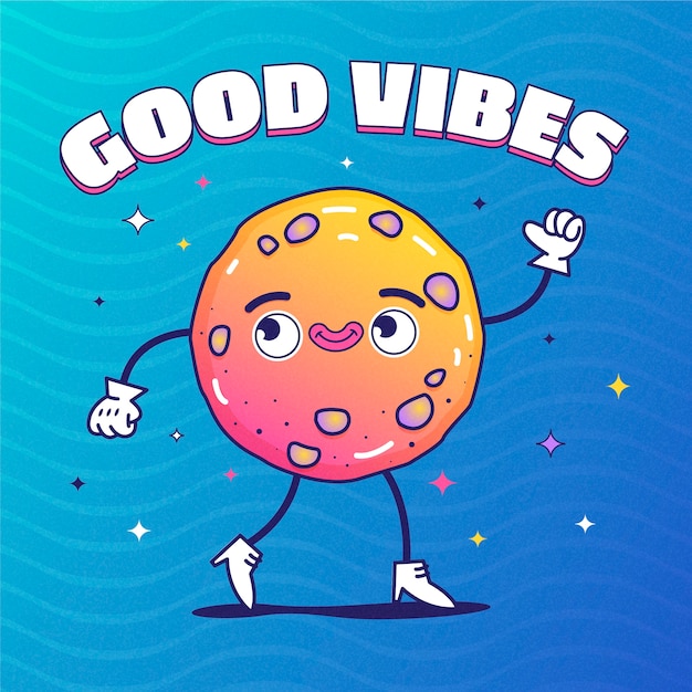 Gradient positive vibes illustration