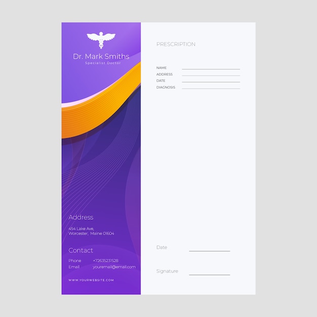 Gradient prescription template