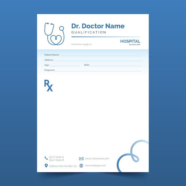 Gradient prescription template