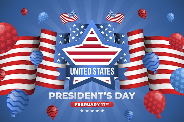 Free vector gradient presidents day background