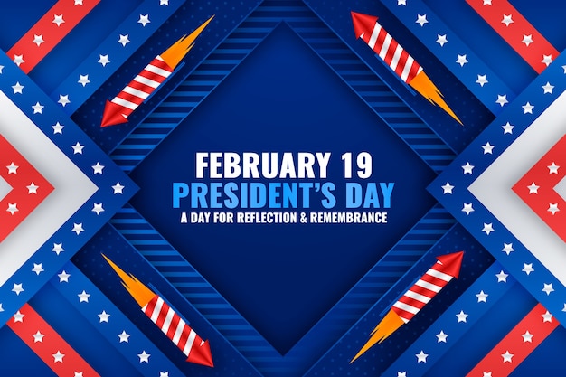 Free vector gradient presidents day background