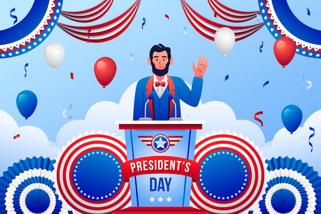 Free vector gradient presidents day illustration