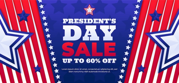 Free vector gradient presidents day sale horizontal banner