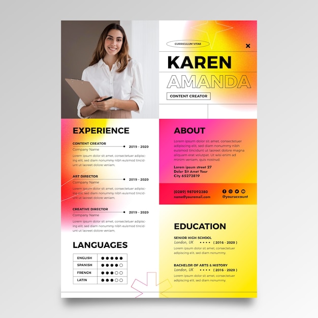 Free vector gradient press kit template