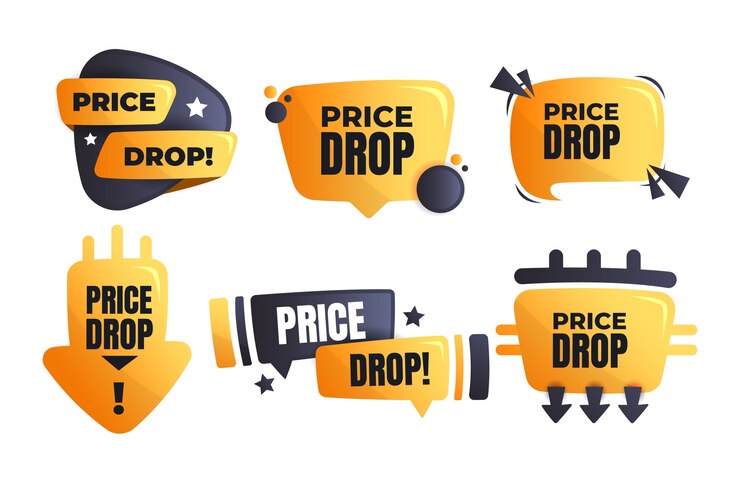 Free Vector gradient price drop label collection