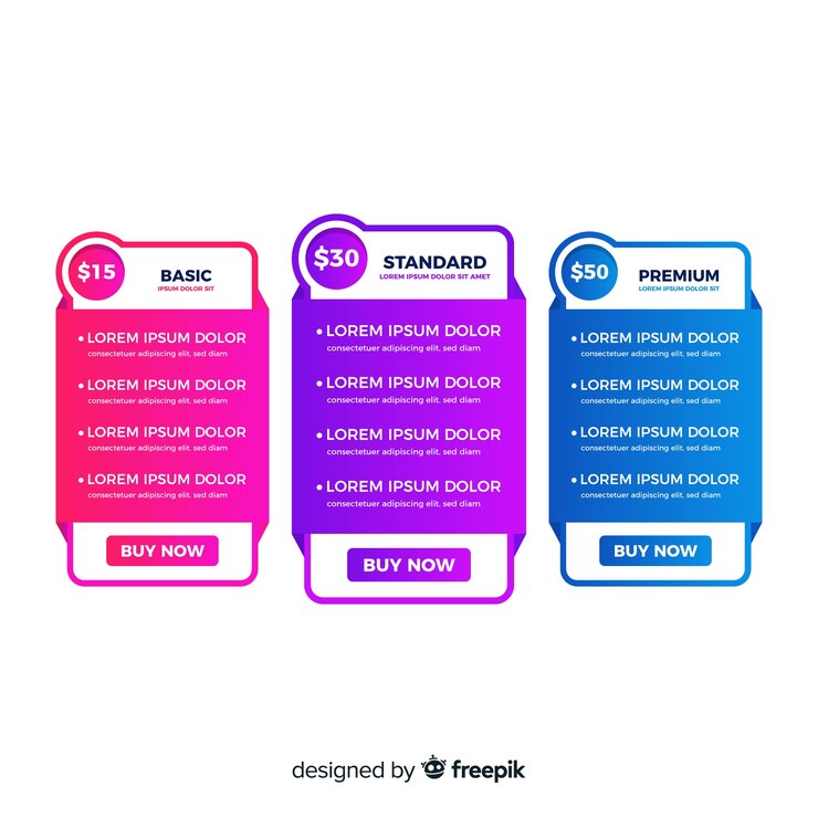 Free Vector gradient price list collection