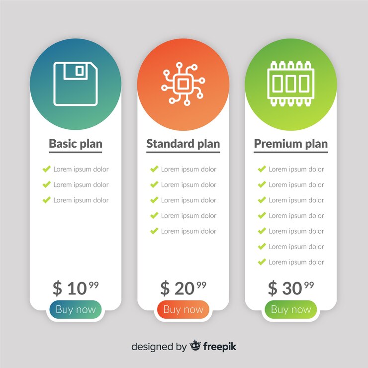 Free Vector gradient price list collection