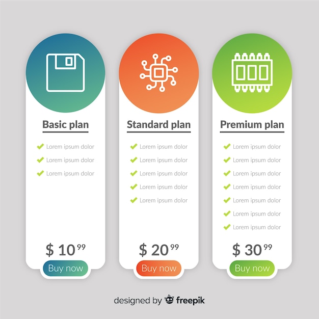 Gradient price list collection