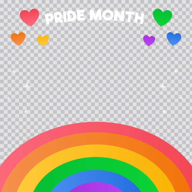 Free vector gradient pride day social media frame template